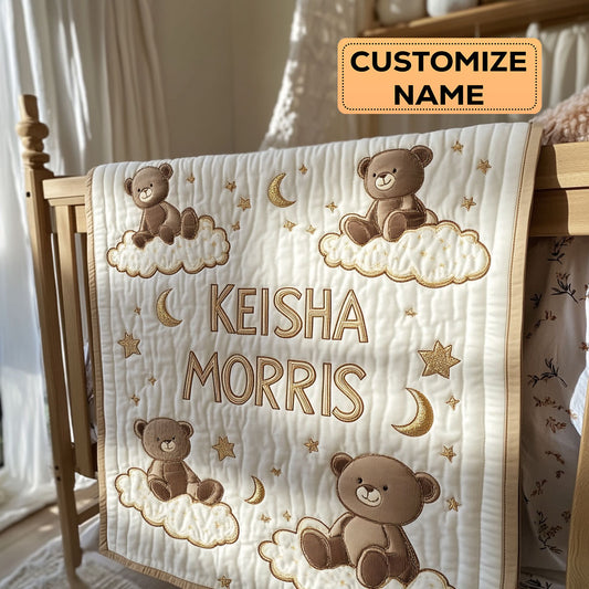 Moonlight Snuggles CP2207024CL Personalized Baby Quilt