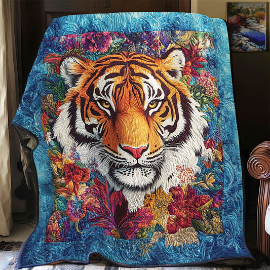 Tiger In Flower Forest WY1401041CL Quilt