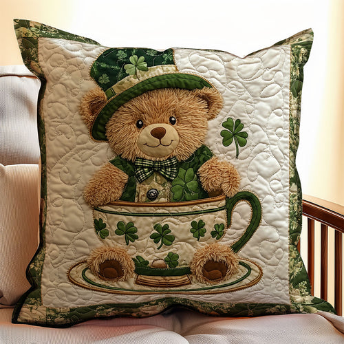 Patrick Day Teddy Bear WX0601131CL Quilt Pillow Case