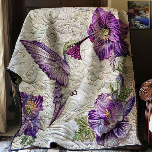 Purple Hummingbird WJ2512020CL Quilt