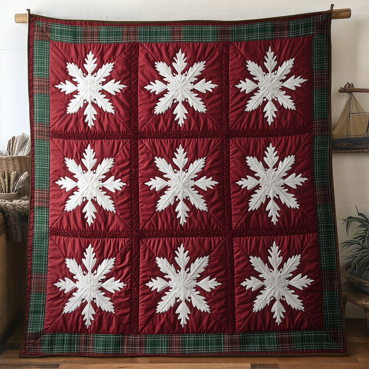 Evergreen Snowflake Field WN1107010CL Quilt