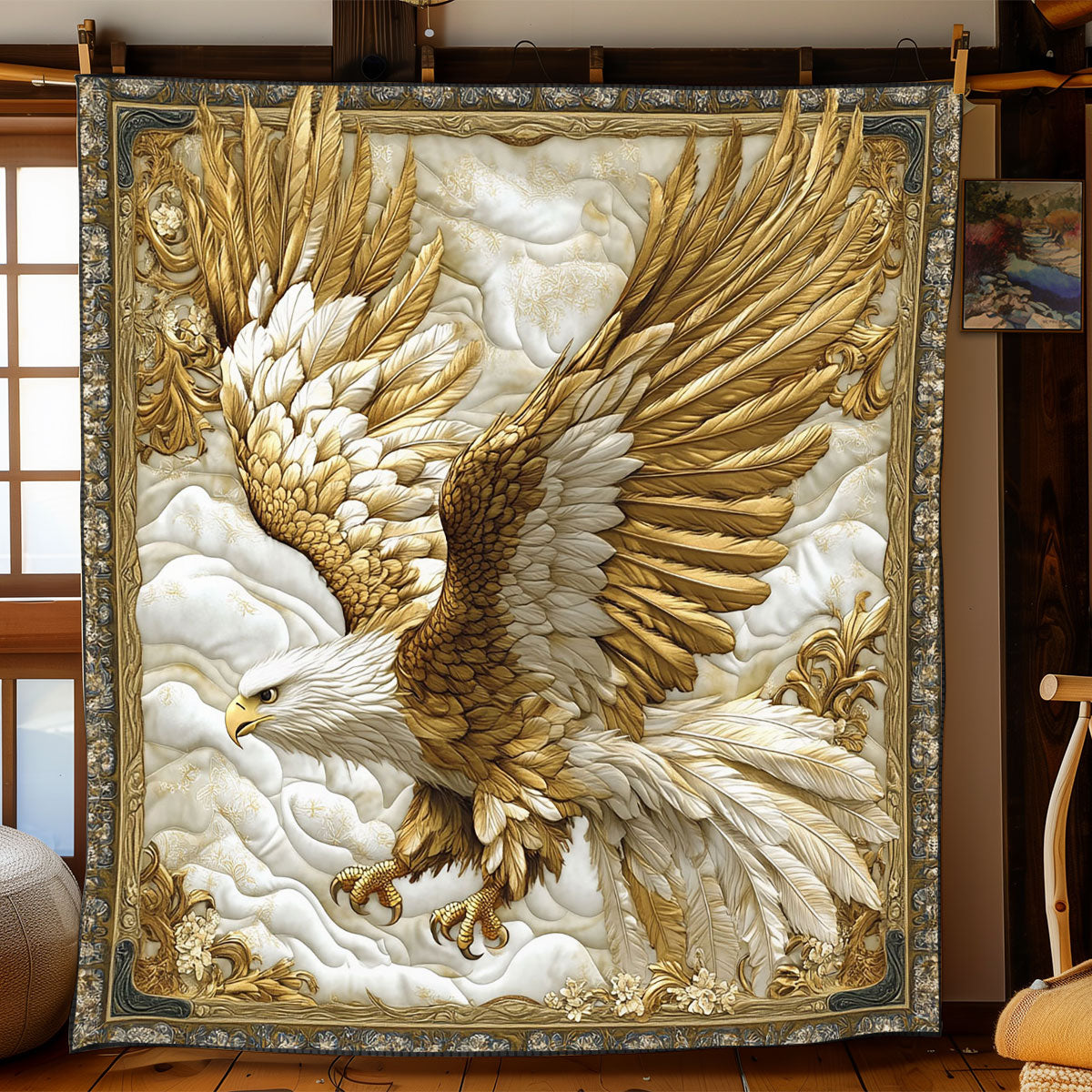 Fierce White Eagle WJ2712014CL Quilt