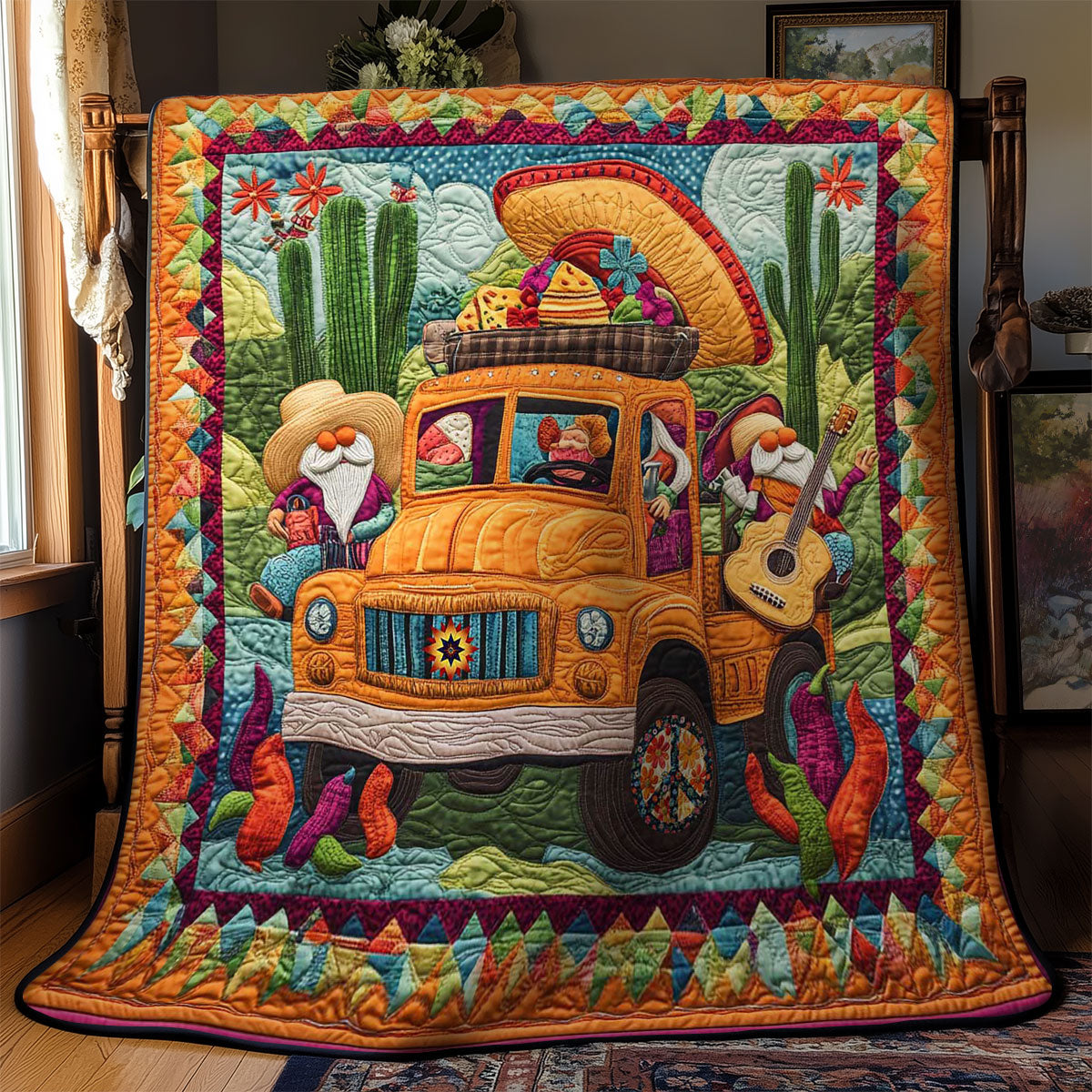 Gnome Fiesta Truck WN1712022CL Quilt