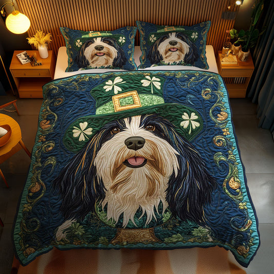 Green Charm Bearded Collie WN0901081CL Duvet Cover Set