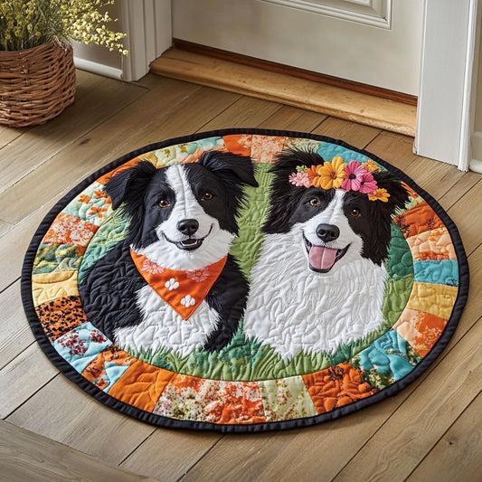 Garden Collies CP0307039CL Quilted Round Mat