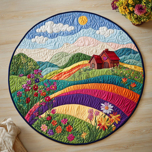 Flower Horizon WN1507014CL Quilted Round Mat