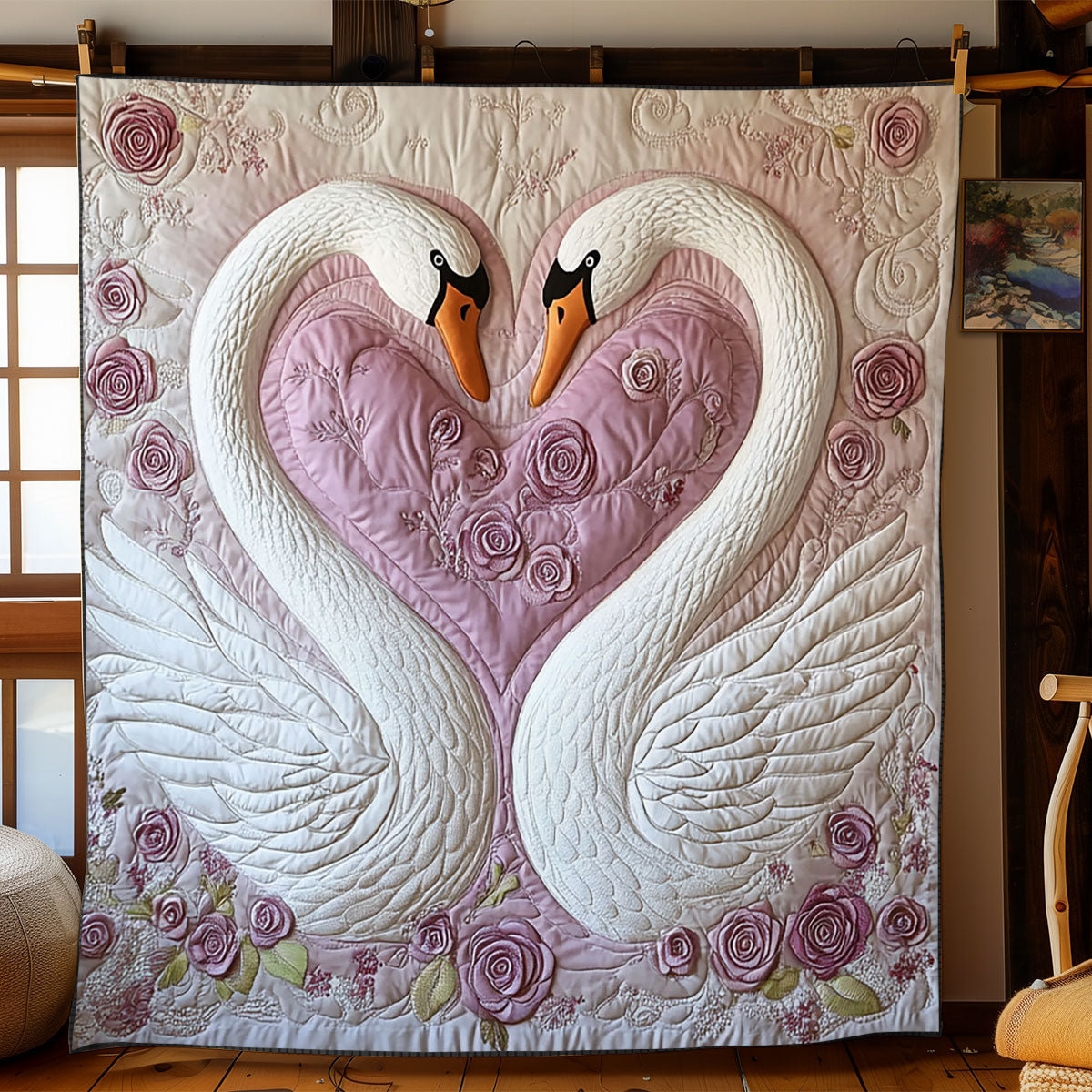 Swan In Love WJ1601022CL Quilt