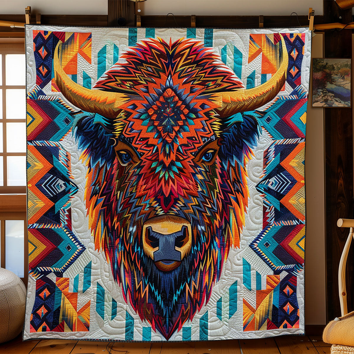 Bison Native American WJ3012003CL Quilt