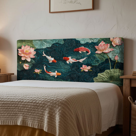 Tranquil Koi CP1112003CL Quilted Headboard Slipcover