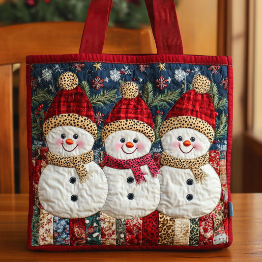 Snowman Cozy CW1411080CL Quilted Tote Bag