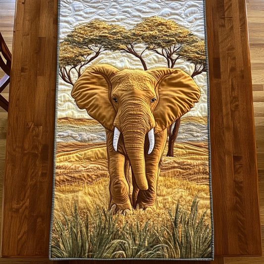 Majestic Elephant WJ2904023CL Quilted Table Runner