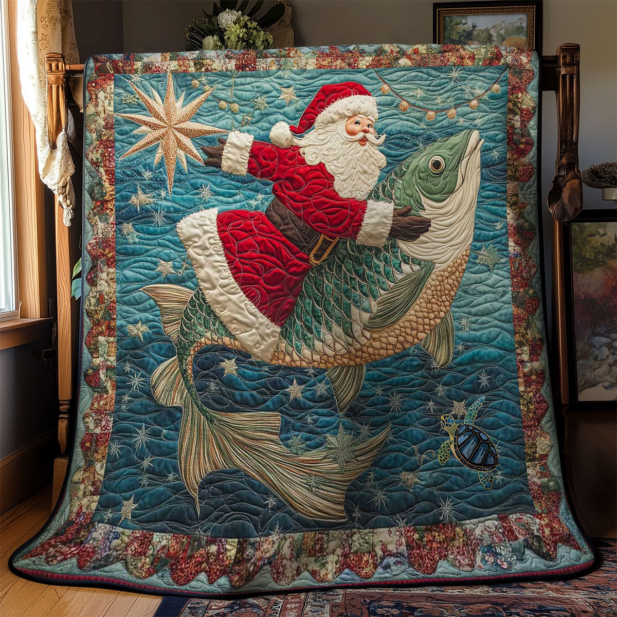 Santa’s Ocean Ride WN0612071CL Quilt