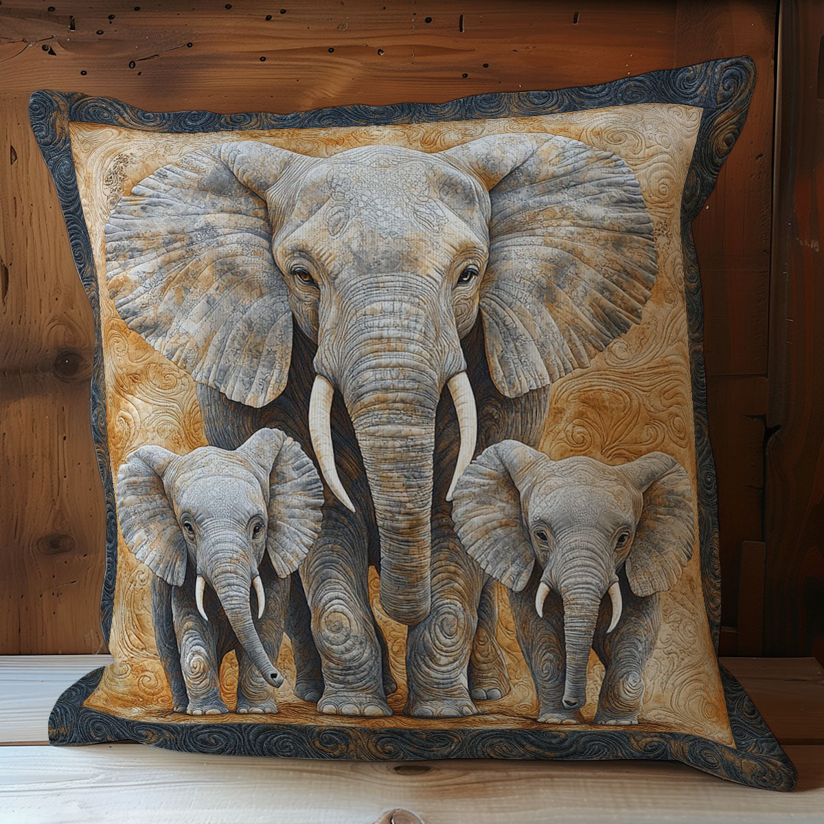 Elephant Family WY0602079CL Quilt Pillow Case