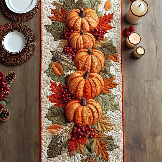 Pumpkin Charm CW0207037CL Quilted Table Runner