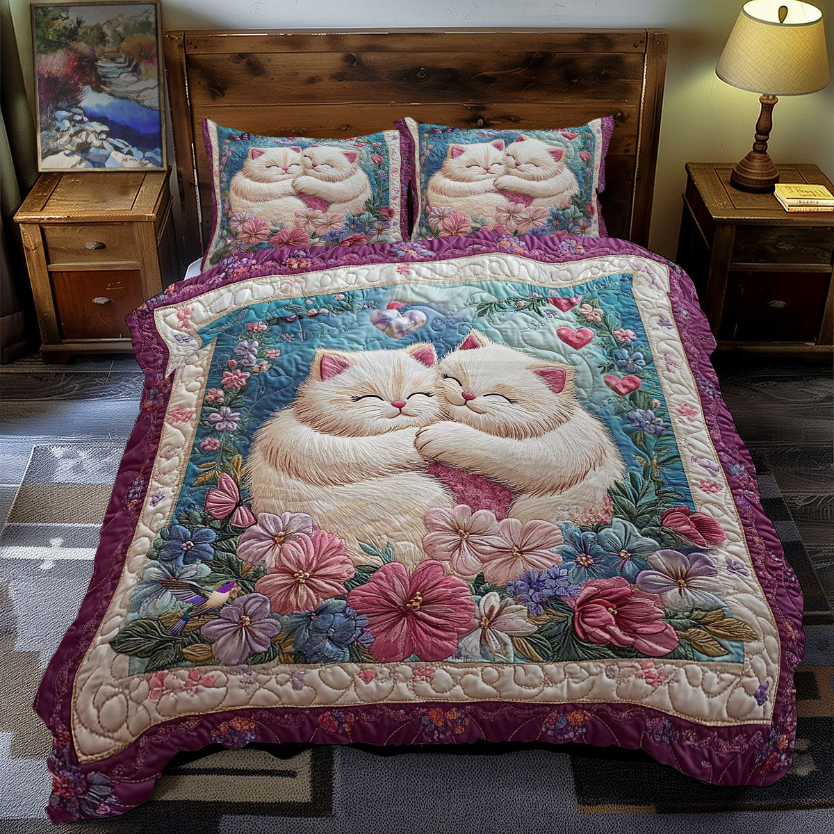 Cute Cat Sleep WY2612051CL Duvet Cover Set