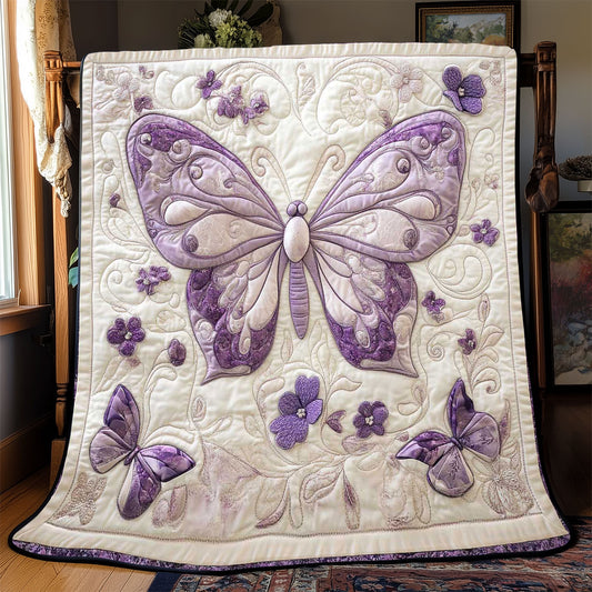 Vintage Purple Butterfly WP3012038CL Quilt