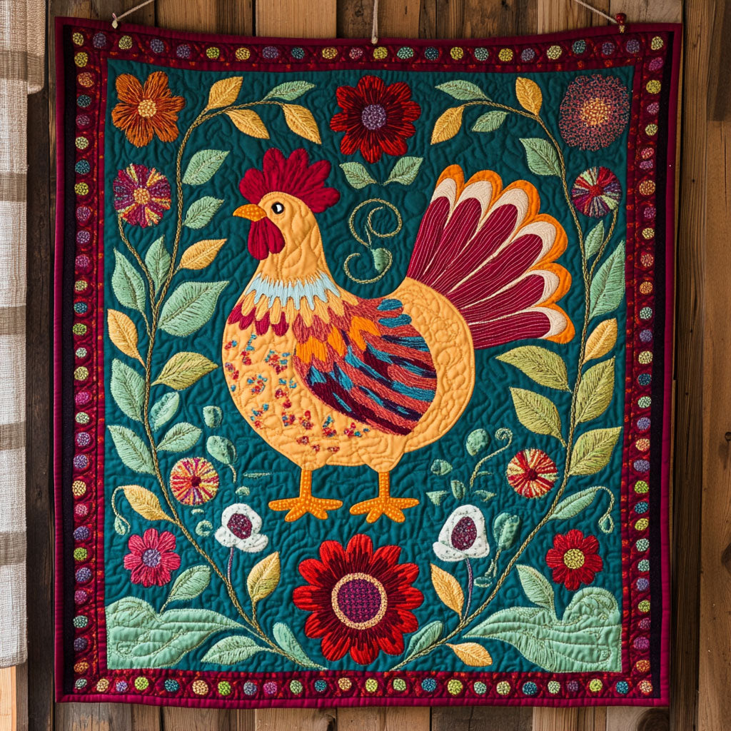 Bright Chicken CP1411036CL Quilt