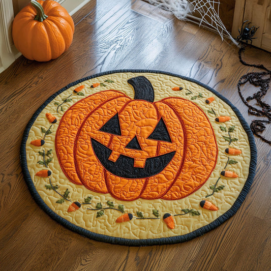 Pumpkin Giggles CP2107033CL Quilted Round Mat