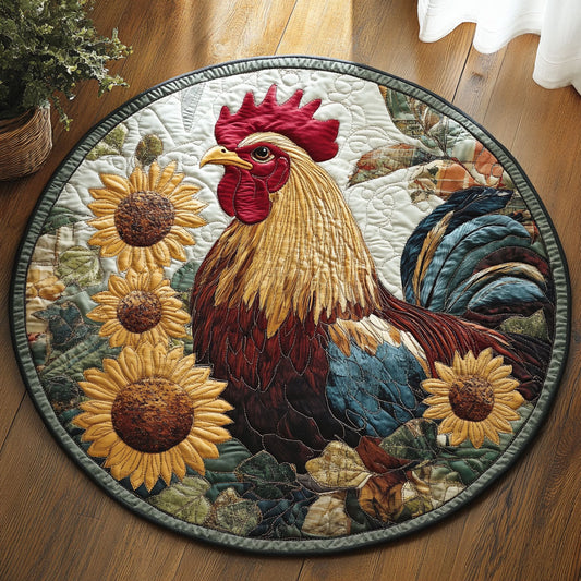 Harvest Rooster CP0810006CL Quilted Round Mat