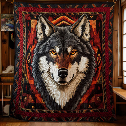 Mystic Native American Wolf WY2702076CL Quilt
