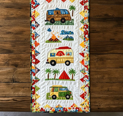 Funny Camper Van WP1505064CL Quilted Table Runner