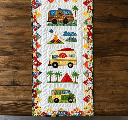 Funny Camper Van WP1505064CL Quilted Table Runner
