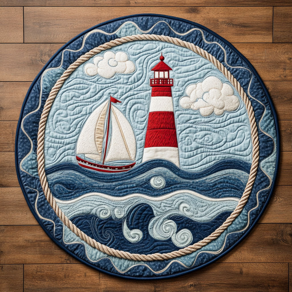 Lighthouse Drift WN0307077CL Quilted Round Mat