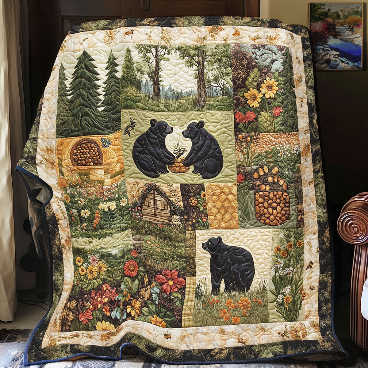 Bear Life In Forest WY1803011CL Quilt