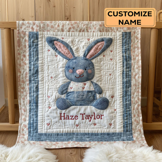 Bunny Snuggletime WN3007017CL Personalized Baby Quilt