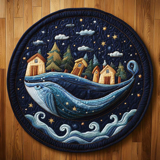 Whale Of The Forest Lake WN2403121CL Quilted Round Mat