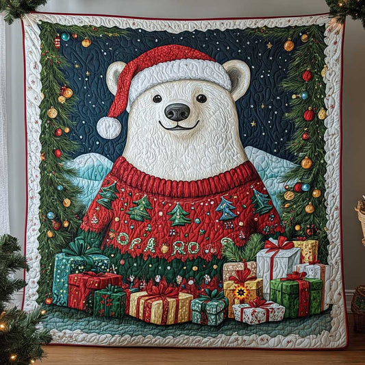 Santa White Bear Christmas WP0411024CL Quilt