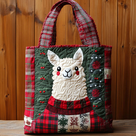 Llama Holiday Glow WN1711046CL Quilted Tote Bag