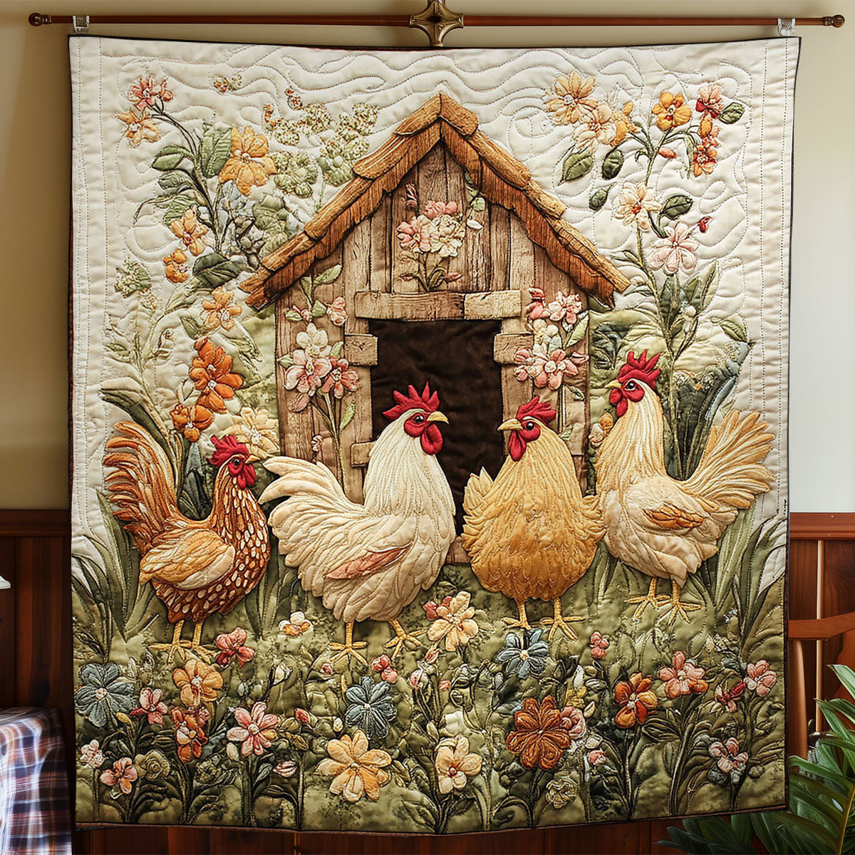 Chicken Garden CW2504032CL Quilt