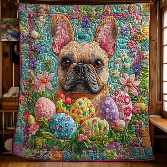 Easter Garden Bull Dog WY0703020CL Quilt