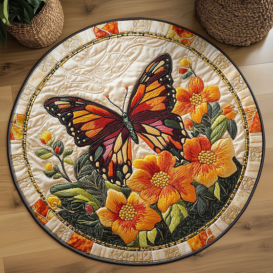 Butterfly Sunshine WN3005025CL Quilted Round Mat
