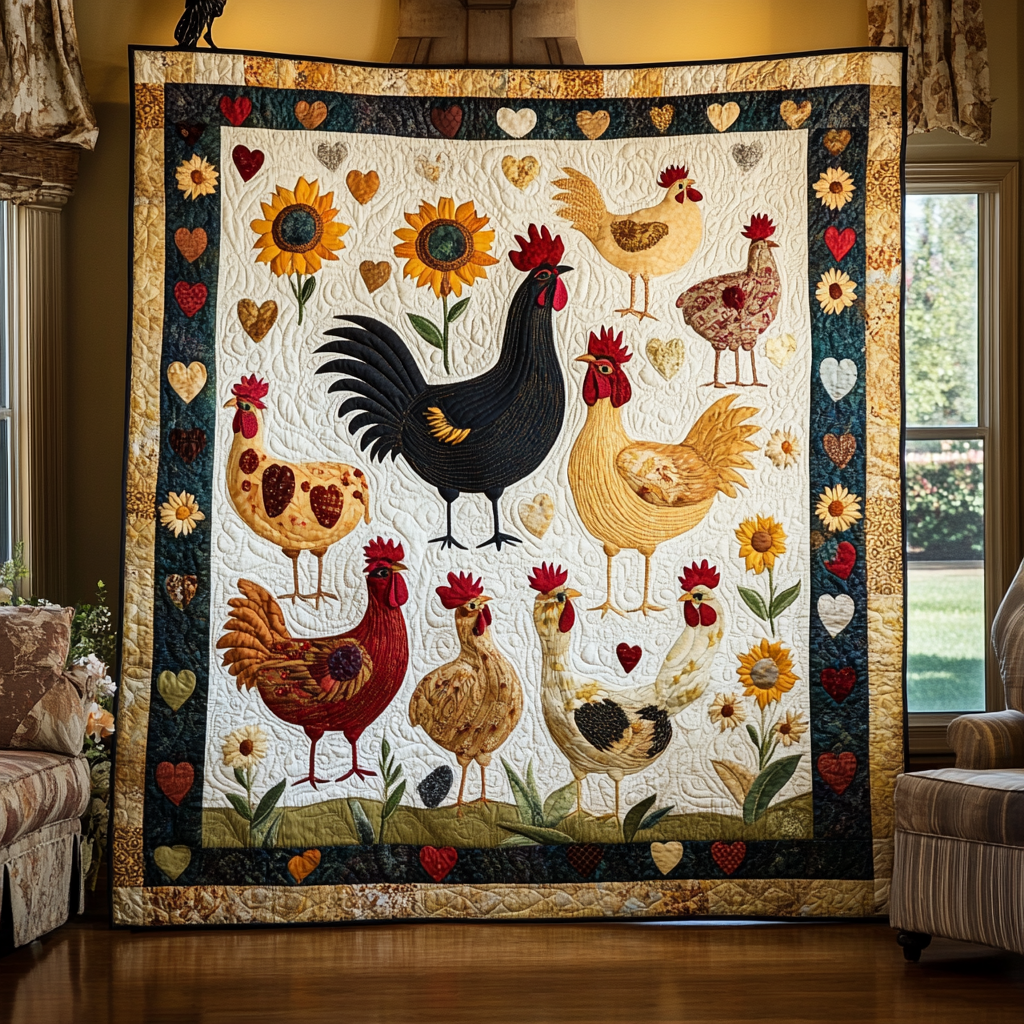 Chicken Garden YR0701043CL Quilt