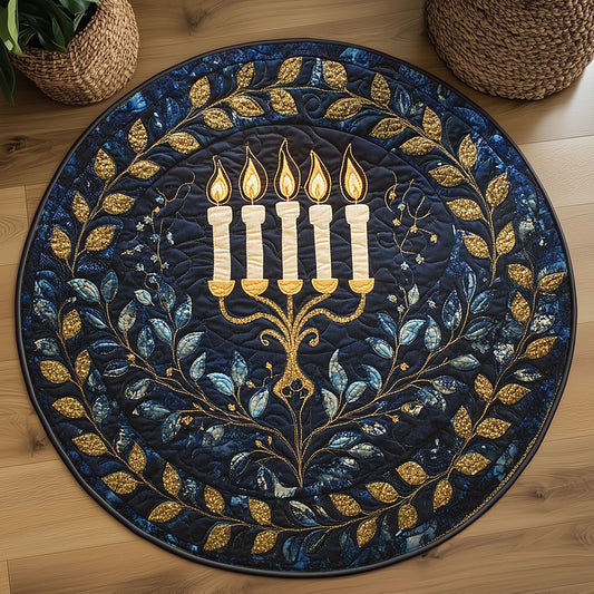 Hanukkah Night Bloom WN1407025CL Quilted Round Mat