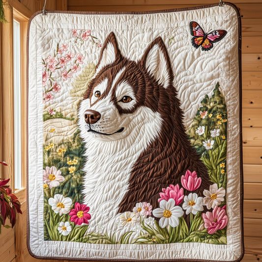 Husky In Bloom CP1208084CL Quilt