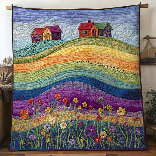 Rainbow Flower Walk WN1507091CL Quilt