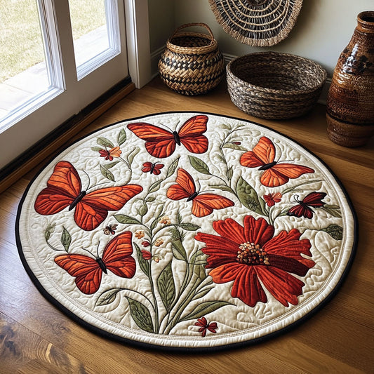 Scarlet Wings Botanical WY0107010CL Quilted Round Mat