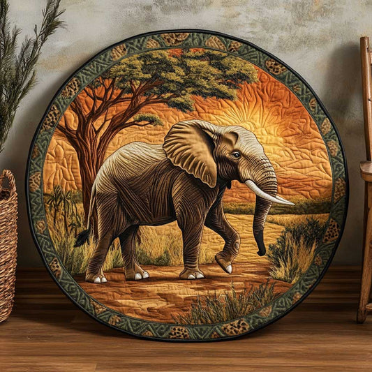 Majestic Elephant WN1903049CL Quilted Round Mat