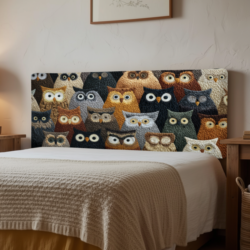 Owl Lovers XR2412008CL Quilted Headboard Slipcover