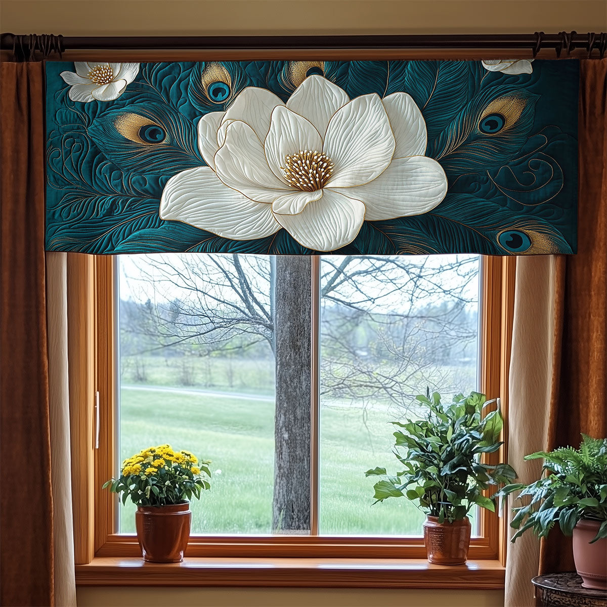 Magnolia Peacock WX1405025CL Quilted Valance