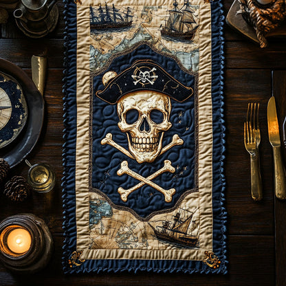 Skull Treasure Quest WN1207069CL Quilted Table Runner