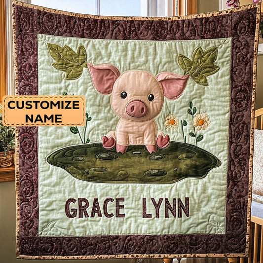 Piggy Puddle CP2507015CL Personalized Baby Quilt