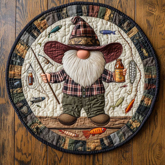 Gnome And Beer WN1205053CL Quilted Round Mat