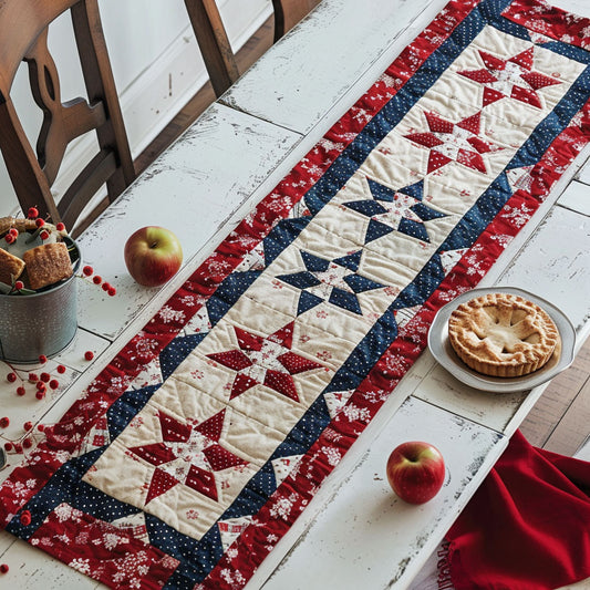 Patriotic Pie Path CP1806014CL Quilted Table Runner