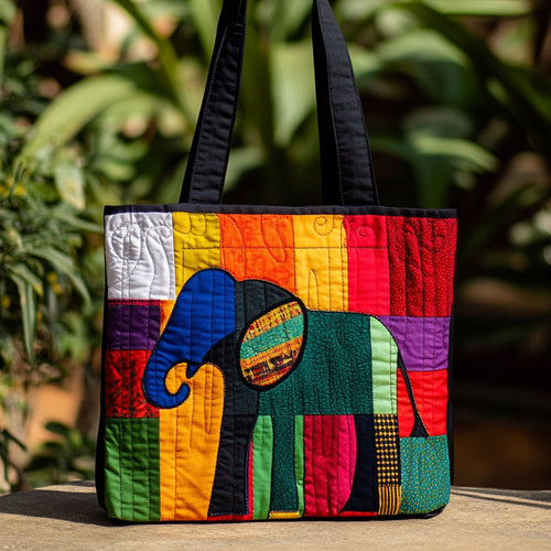Vibrant Elephant Harmony WN0910067CL Quilted Tote Bag