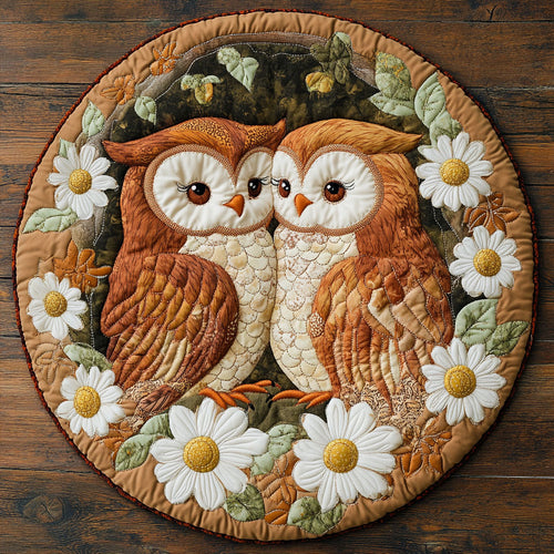 Owl Couple CQ1206032CL Quilted Round Mat