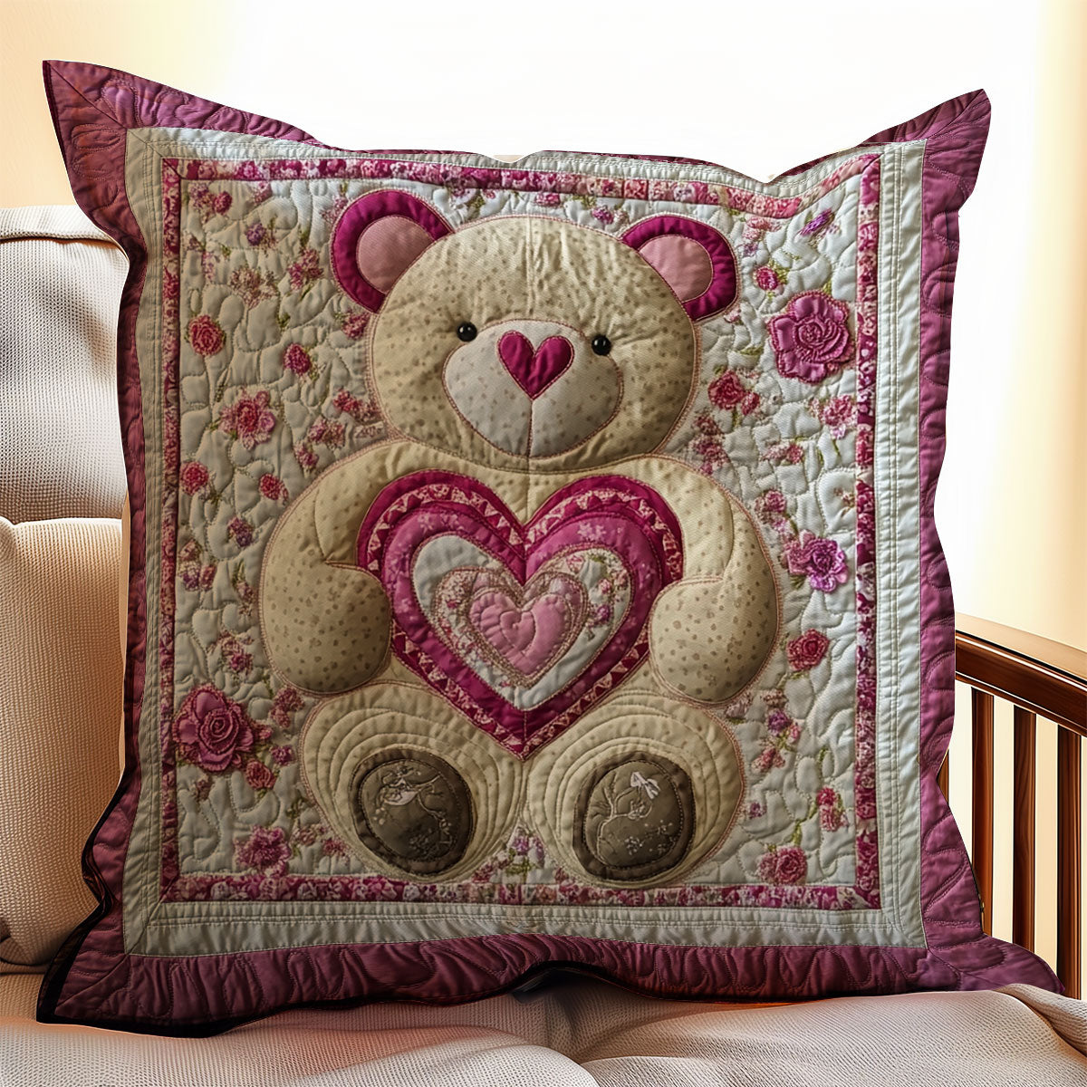 Teddy Bear Valentine WX2201143CL Quilt Pillow Case